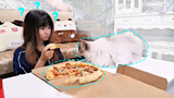 Making a Seafood Pizza For My Cat Boss