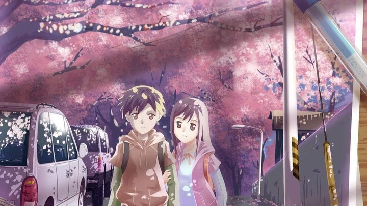 If the cherry blossoms fall at five centimeters per second, where will we meet?