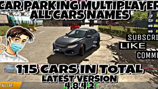 || ALL CARS NAME IN CAR PARKING MULTIPLAYER || LATEST VERSION 4.8.4.2
