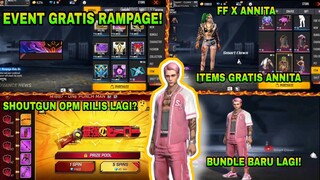 FREE FIRE❗️EVENT GRATIS FF X ANNITA, SHOUTGUN OPM KELUAR LAGI?😱 BUNDLE BARU GRATIS!!!