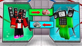 JJ SPEAKER MAN TITAN and MIKEY TV MAN TITAN BRAIN EXCHANGE in Minecraft! - Maizen
