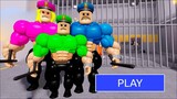 ZOMBIE FAMILY ESCAPE BUFF MUSCLE FAMILY BARRY PRISON IN ROBLOX !! #roblox #obby