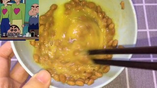 Natto dan nasi telur mentah Crayon Shin-chan yang sama!