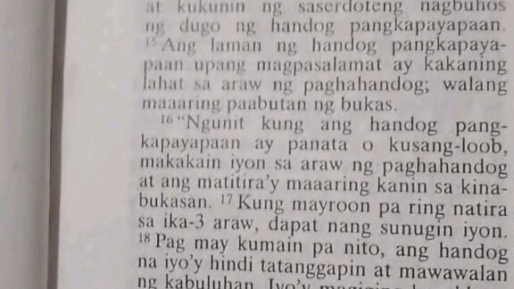 Pang Araw Araw na Talata.     Leviticus 7:15-19