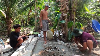 Qua thăm chú 5. Công trình của chú 5 hơn nửa tháng qua. Gà kho rau răm - Bin Đen Miền Tây # 272