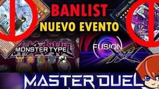 Banlist Nuevo Evento Monster Type Festival King of the Island - Master Duel  Yu-Gi-Oh! TeamSetoX