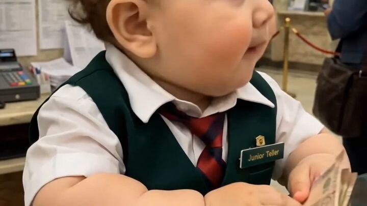 Funny Baby Bank Teller Counts Millions! Baby Boss Comedy 😂💰