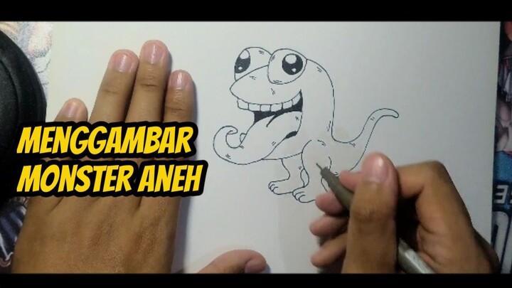 Menggambar Monster Aneh Yang Suka Ada di Anime