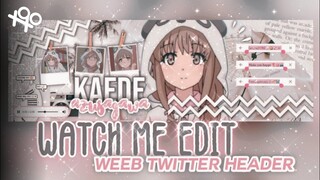 ♛༶ watch me edit ⁺‧͙// how to make "weeb twitter header" | xoxoxantzu