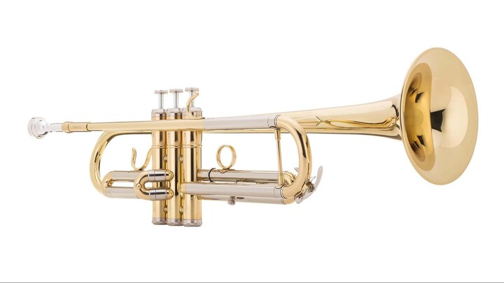 Playing trumpet