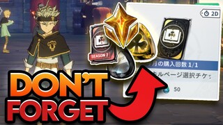 DON'T FORGET THESE REWARDS! LAST MINUTE TO-DO LIST BEFORE SEASON 3 BEGINS! - Black Clover Mobile