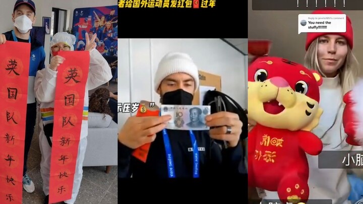 Winter Olympics: Athletes from around the world celebrate Chinese New Year by receiving red envelope
