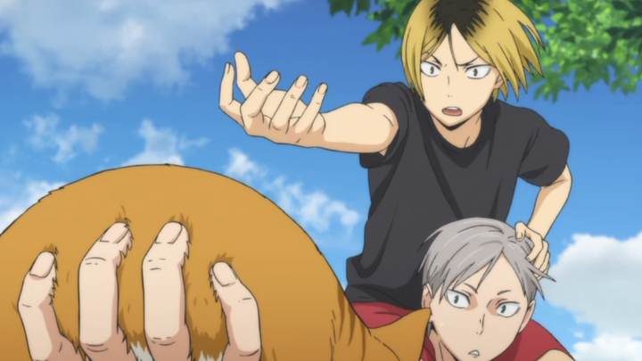 [Haikyuu! OVA 01] Cat lifts cat to save cat. (Lev's advantage of long arms and legs is too obvious)