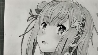 [Gambar Tangan] Gambarlah Emilia dalam 200 menit! (Ya ampun)! "Emilia, aku menyukaimu"! Bagimu, aku 
