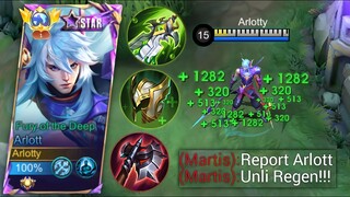 TOP GLOBAL ARLOTT UNLIMITED SHIELD AND HP REGEN HACK!!! | MLBB