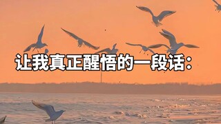 让我真正醒悟的一段话：