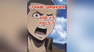 Connie's Total Kills aot fyp edit anime viral animedit aotedit connie AttackOnTitan conniespringer 