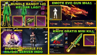 BOCORAN FREE FIRE❗️❗️ EMOTE EVO GUN M4A1 🤩 DIAMOND ROYALE SOIREE BUNDLE, TOP CRIMINAL GREEN, KNIFE 🤔