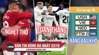 Bản tin sáng 23/10 | Chelsea MU hòa nghẹt thở; Real và Bayern toàn thắng; Nữ VN gặp Mỹ ở World Cup
