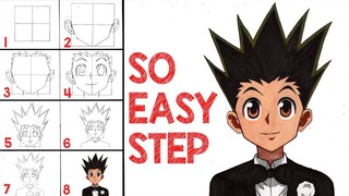 How To Draw Gon Freecs Hunter x Hunter  [Anime Drawing Tutorial for Beginners]