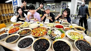 밥을 또 사주신다고 해서 중식 20인분 시켰습니다🤣 kbs에서 짜장면 먹방