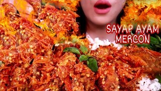 ASMR SAYAP AYAM MERCON PEDES CABE RAWIT ASLI BIKIN LIDAH TERBAKAR | ASMR MUKBANG INDONESIA