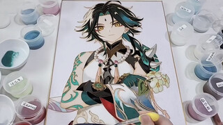 Wire Inlay Painting | Xiao From Genshin Impact 