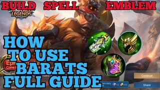 How to use Barats guide & best build Mobile legends ml 2020