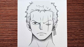 Easy to draw | How to draw anime boy Zoro - [One Piece] | Anime drawing