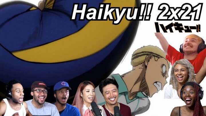 Haikyu!! 2x21 Reactions | Great Anime Reactors!!! | 【ハイキュー!!】【海外の反応】