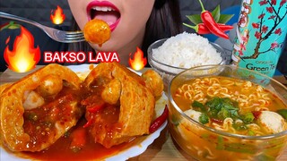 BAKSO LAVA BERANAK CABE, MIE BAKSO PEDAS *GIANT SPICY MEATBALL ASMR MUKBANG MASSIVE Eating Sounds