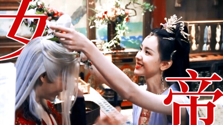 Holding the Demon Lord in one hand and embracing the elder sister with the other. I’m not kidding—br