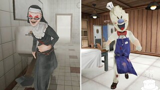 Evil Nun Rush Jumpscare Vs Ice Scream 6 Jumpscare