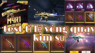 Free Fire| Test Tỉ Lệ Vòng Quay Kim Sư Săn Skin M4a1 Kim Sư Điểu Trở Lại