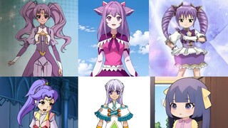 Who do these six Chinese comic purple-haired beauties like?