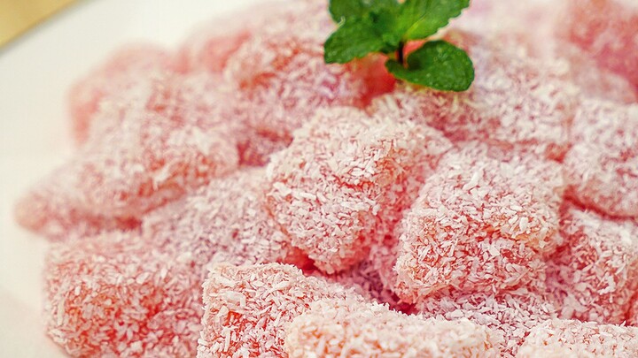 Tutorial- Tomato cake made of glutinous rice served cold in summer