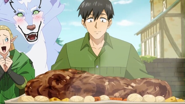 Eating dragon meat in another world! yummy~ |Campfire cooking in another world