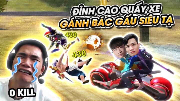 (FREEFIRE) Bác Gấu Siêu Tạ 0 Kill, Kĩ Năng Dùng Xe Quấy Team Địch