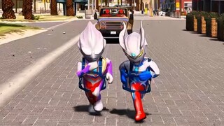Ultraman Zero passes the difficult high-altitude level to rescue little Zero and little Tiga!