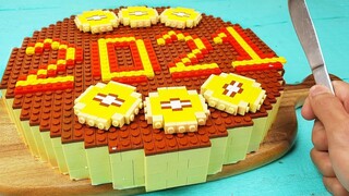 Lego Chocolate Cake - เลโก้ในชีวิตจริง Stop Motion Cooking สวัสดีปีใหม่