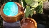 Cemented waterfall fountain with rolling crystal ball || jazziearl