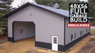 Building A Large Post Frame Garage Full Time-lapse Construction: NEVER BEFORE SEEN FOOTAGE