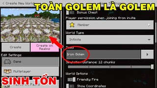 THỬ THÁCH SINH TỒN TRONG HẠT GIỐNG IRON GOLEM SẼ NTN  | TRONG MINECRAFT PE