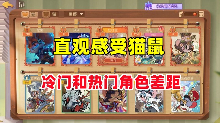 Game di động Tom và Jerry: Cảm nhận trực quan sự chênh lệch giữa các nhân vật hot và ít được chơi