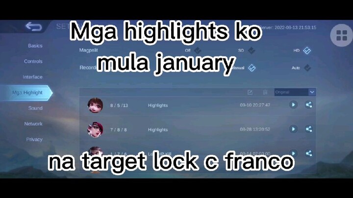 MLBB / Mga highlights ko mola January na target lock c Franco