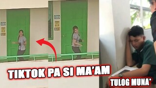 TIKTOK MUNA DAW SI MA'AM HABANG WALA PA KLASE... | PINOY FUNNY VIDEOS