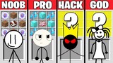 Minecraft Battle: SUPER STICKMAN CRAFTING - Noob vs PRO vs HACKER vs GOD Challenge / Animation