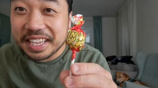 ASMR Eating Strawberry Lollipop With Bubble Gum & Peeling  + Cutting Carrots 🥕🥕🥕