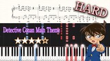 Detective Conan OST - Main Theme - Hard Piano Tutorial + Sheets【Piano Arrangement】