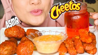 ASMR HOT CHEETOS MOZZARELLA + CHEETOS CHICKEN || COLLAB WITH @Monica ASMR